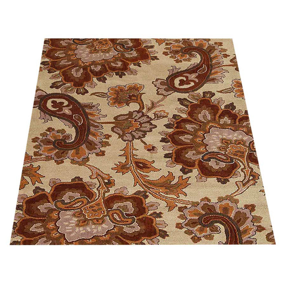 Hand Tufted Wool Floral Rug