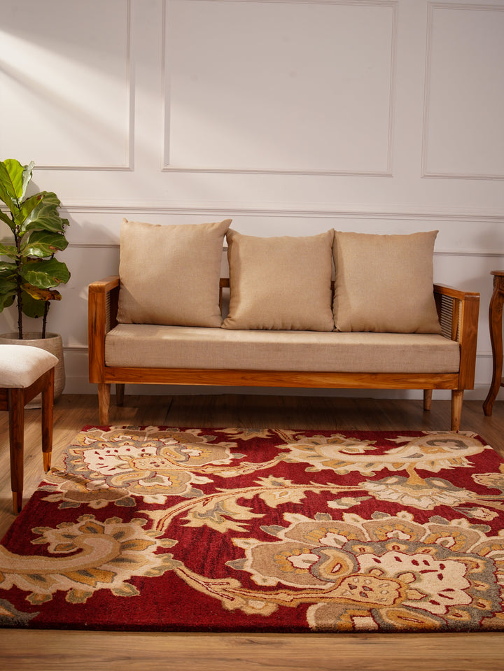 Hand Tufted Wool Floral Rug