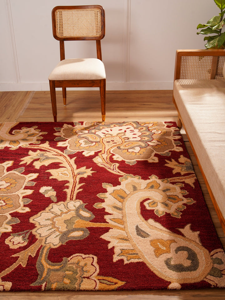 Hand Tufted Wool Floral Rug