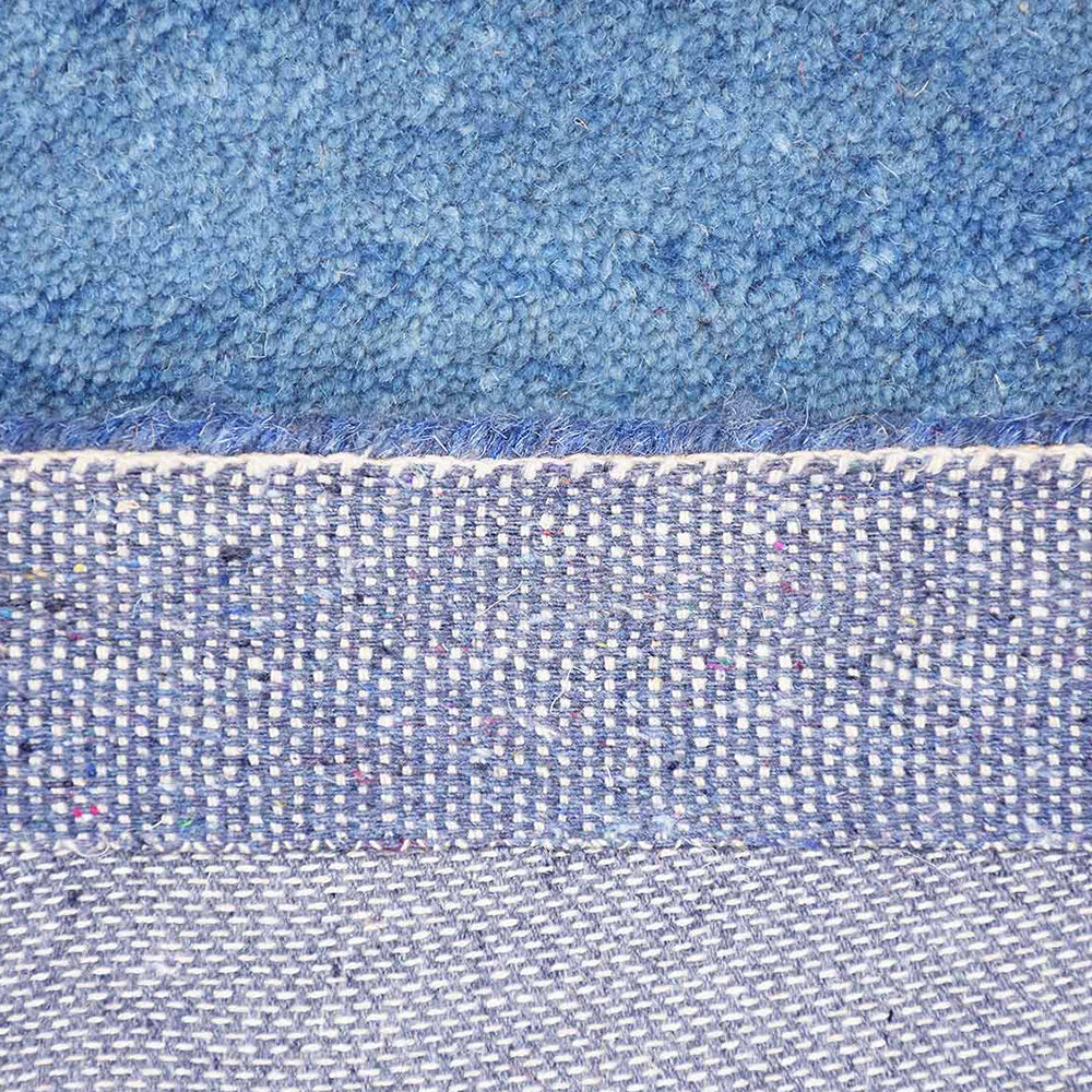 Hand Tufted Wool Area Rug Contemporary Blue K00201