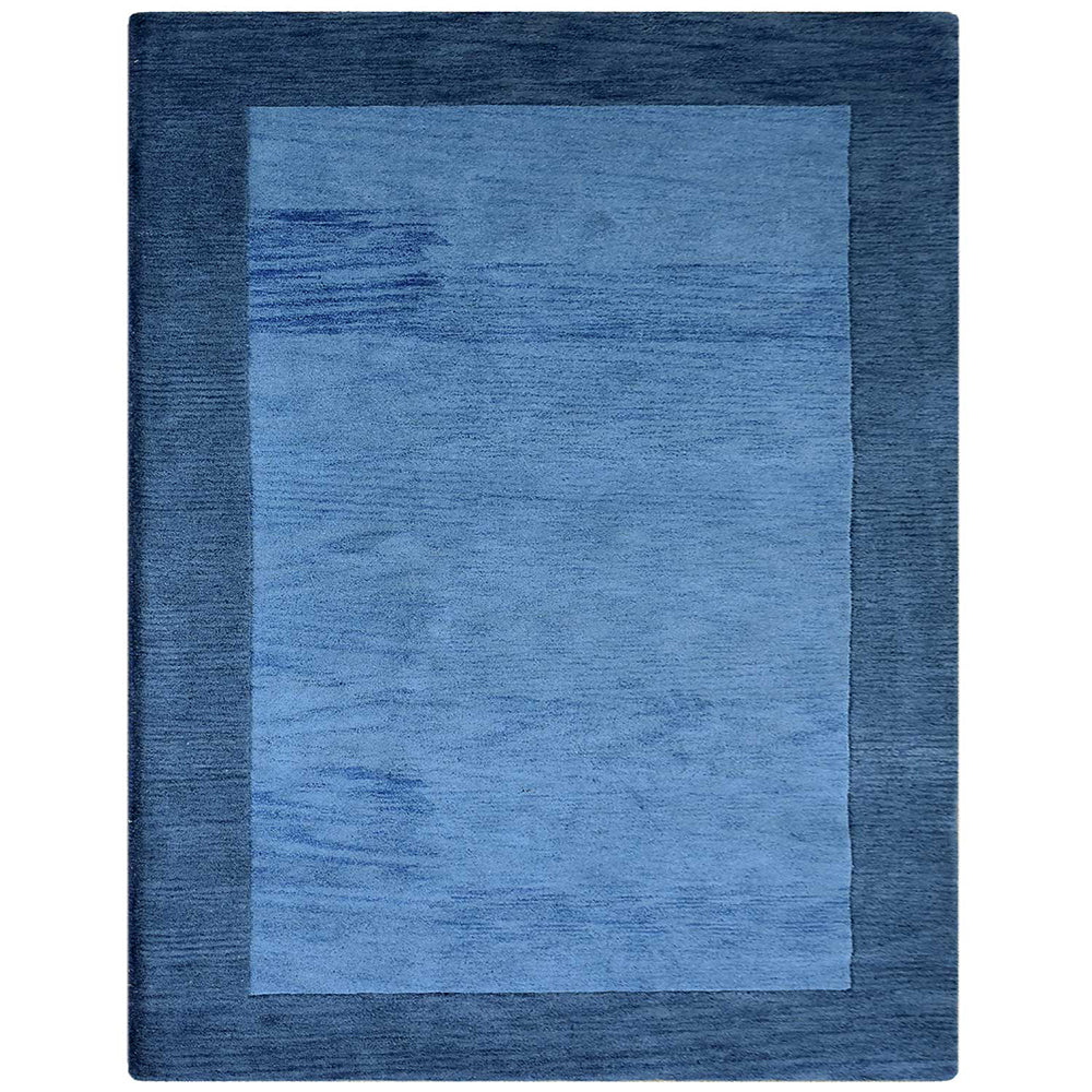 Hand Tufted Wool Area Rug Contemporary Blue K00201