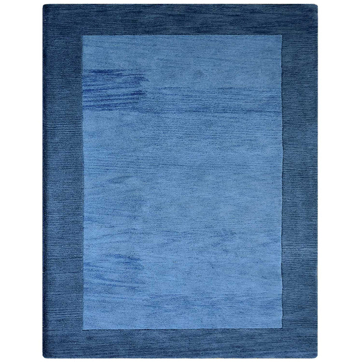 Hand Tufted Wool Area Rug Contemporary Blue K00201
