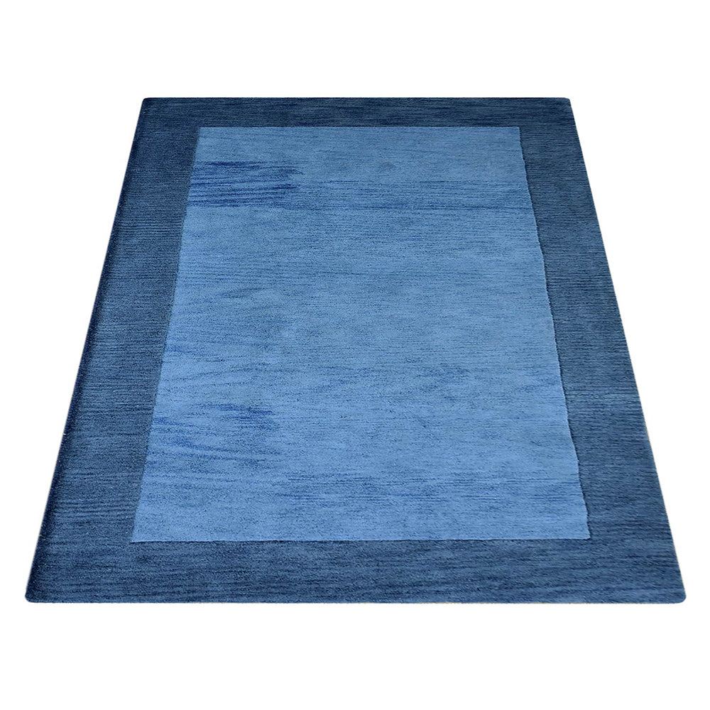 Hand Tufted Wool Area Rug Contemporary Blue K00201