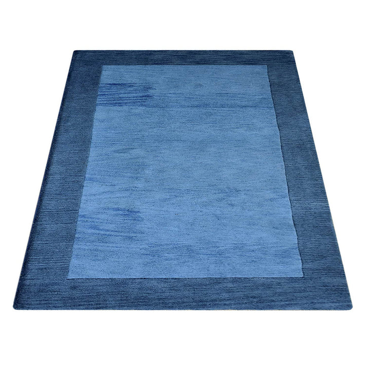 Hand Tufted Wool Area Rug Contemporary Blue K00201