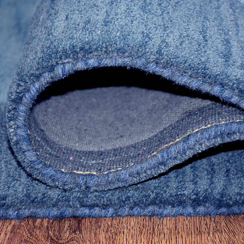 Hand Tufted Wool Area Rug Contemporary Blue K00201