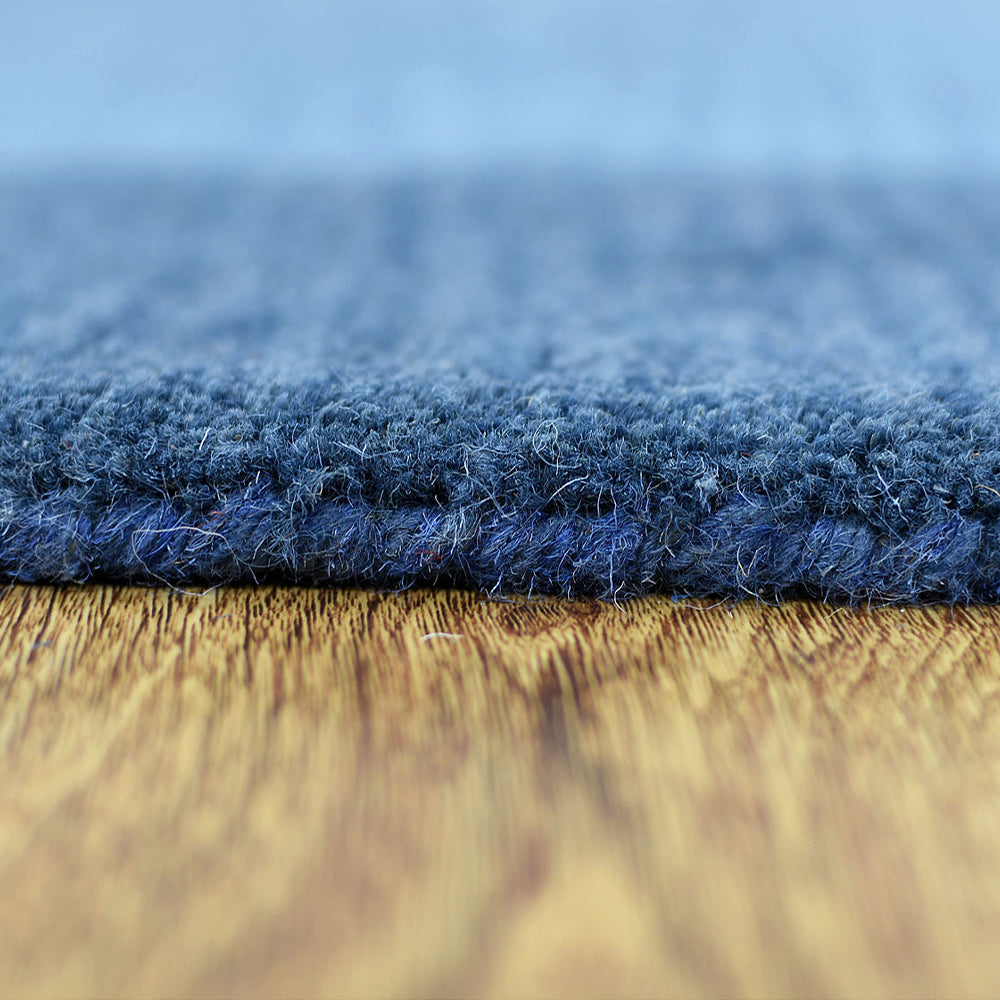Hand Tufted Wool Area Rug Contemporary Blue K00201