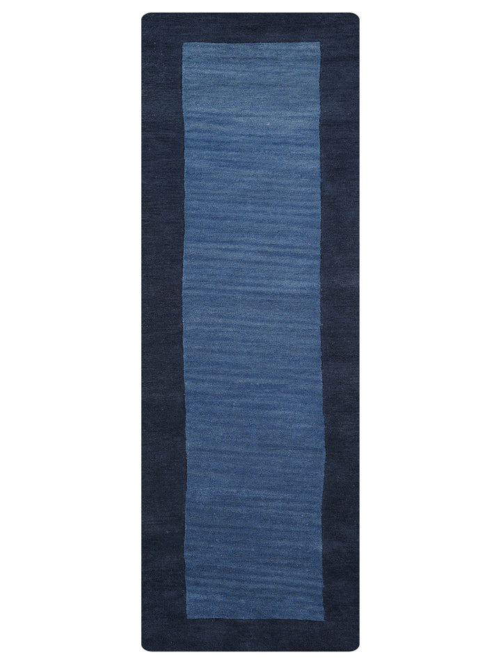 Hand Tufted Wool Area Rug Contemporary Blue K00201