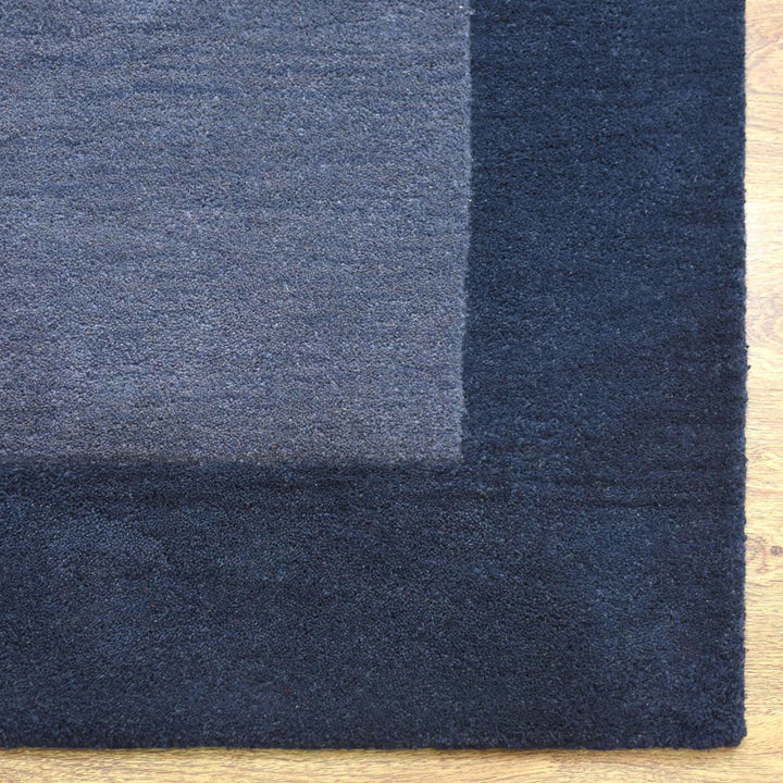 Hand Tufted Wool Area Rug Contemporary Blue K00201
