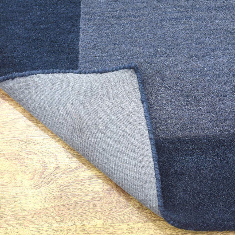 Hand Tufted Wool Area Rug Contemporary Blue K00201