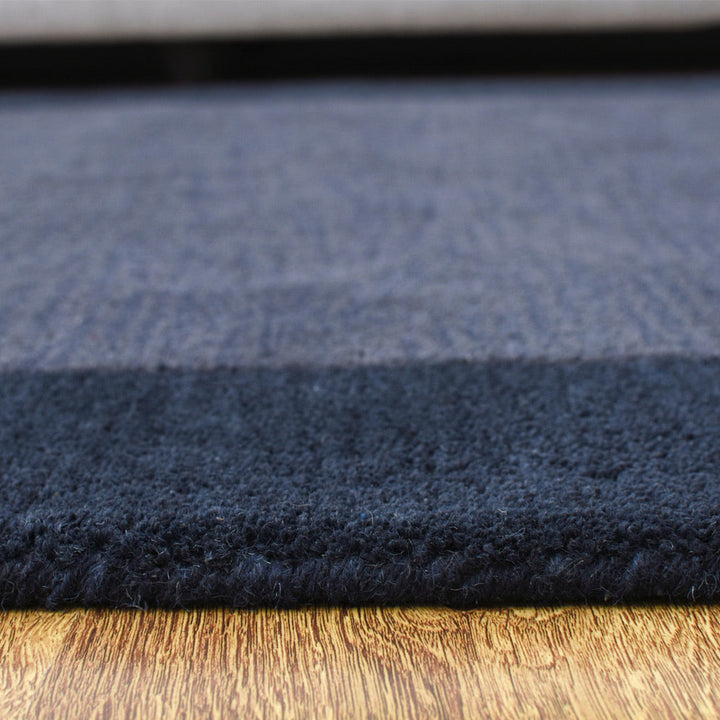 Hand Tufted Wool Area Rug Contemporary Blue K00201