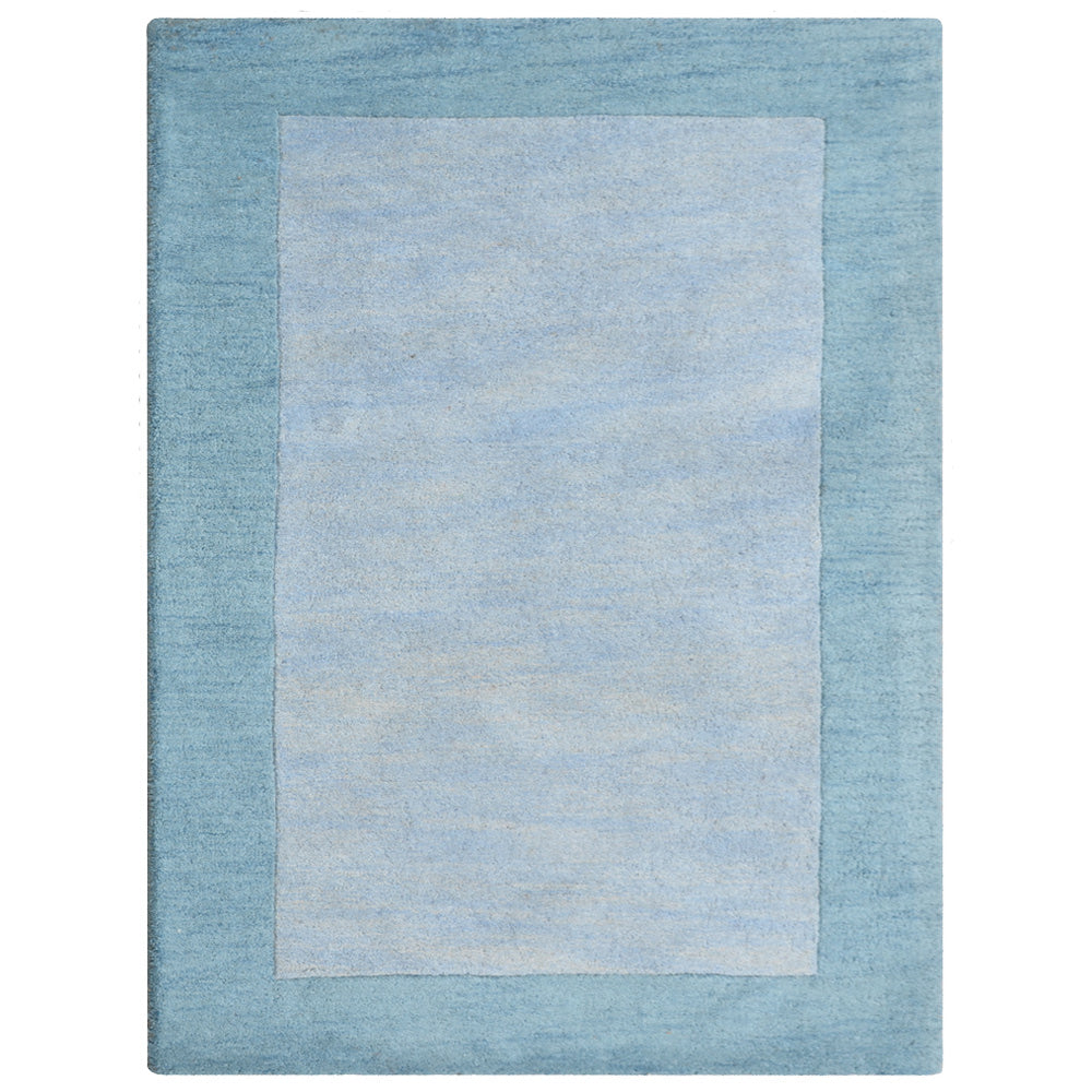 Hand Tufted Wool Area Rug Contemporary Blue K00201