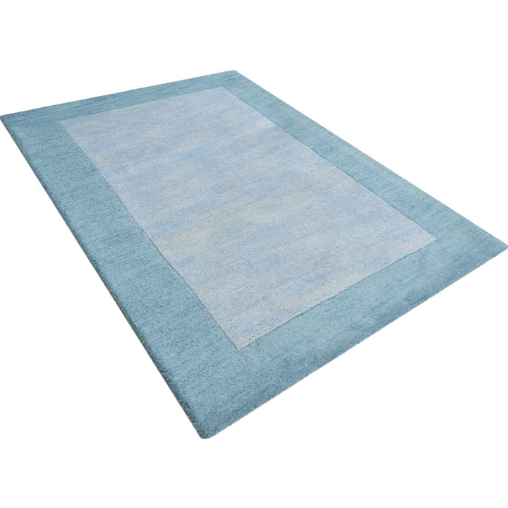 Hand Tufted Wool Area Rug Contemporary Blue K00201