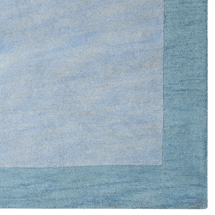 Hand Tufted Wool Area Rug Contemporary Blue K00201