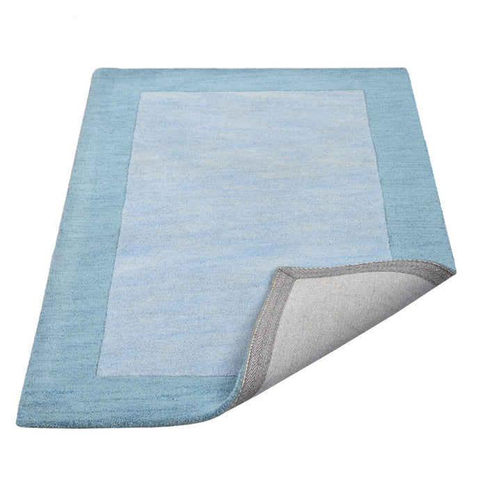 Hand Tufted Wool Area Rug Contemporary Blue K00201