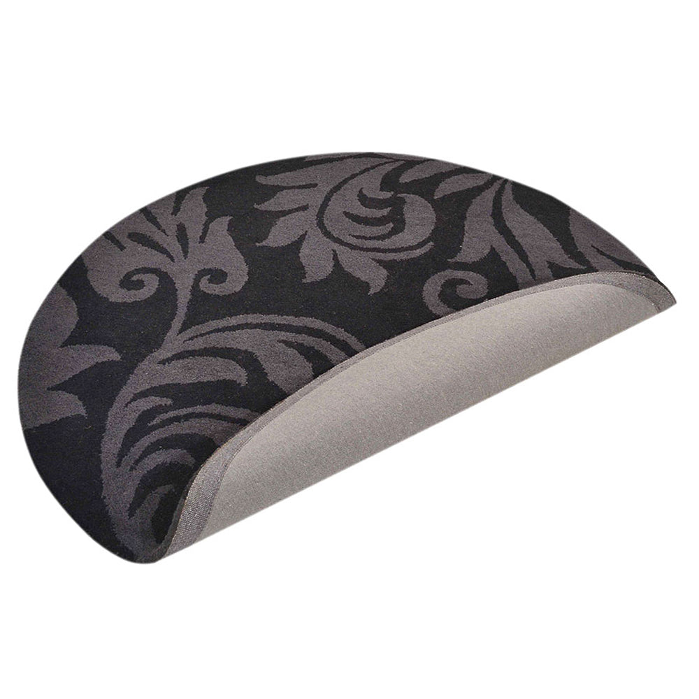 Hand Tufted Wool Area Rug Floral Black Gray K00203