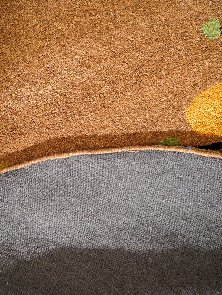 Hand Tufted Camel Wool Floral Rug