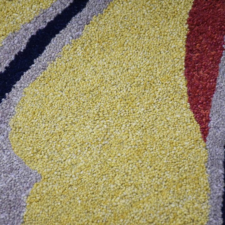 Hand Tufted Camel Wool Floral Rug