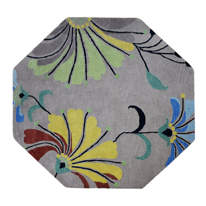 Hand Tufted Camel Wool Floral Rug