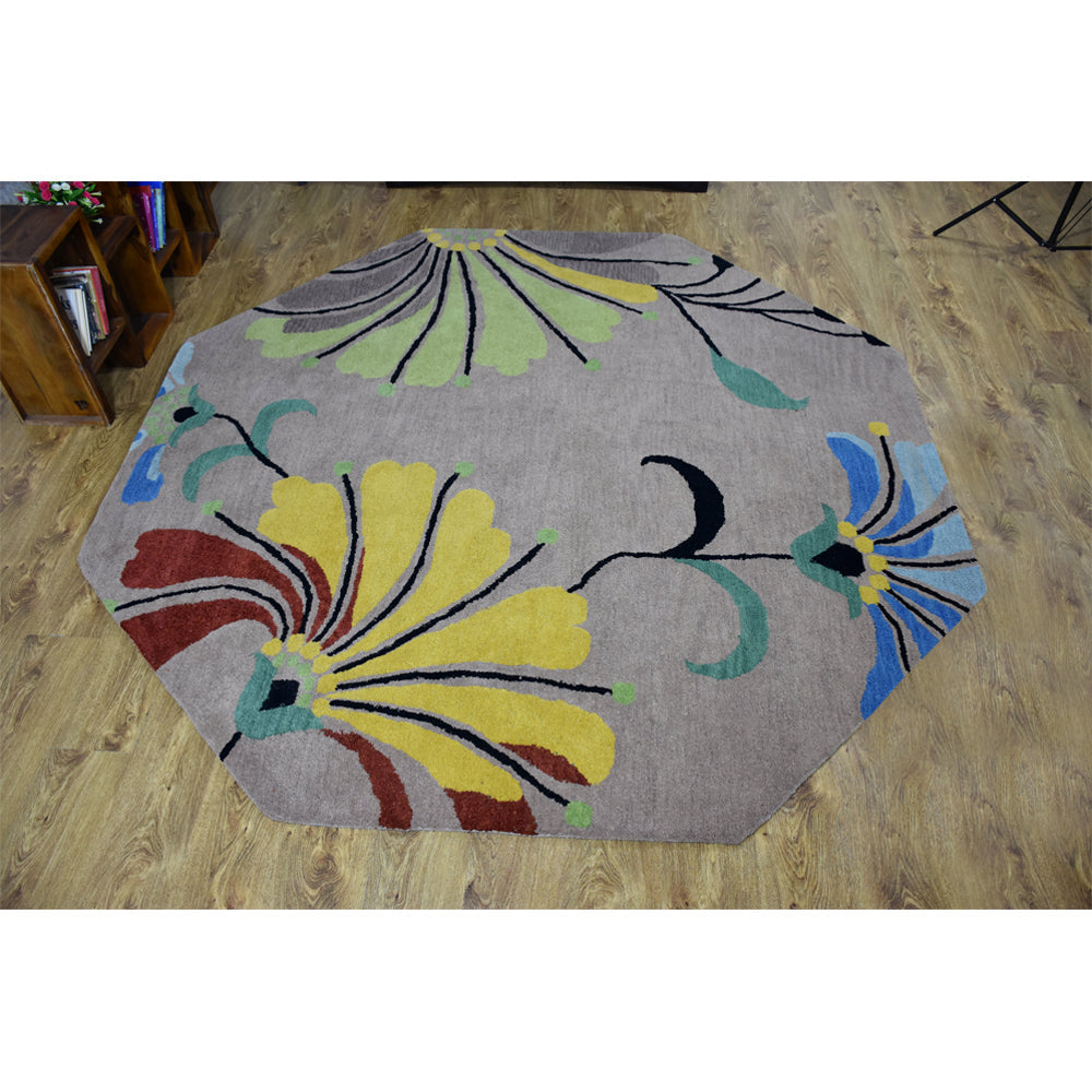 Hand Tufted Camel Wool Floral Rug