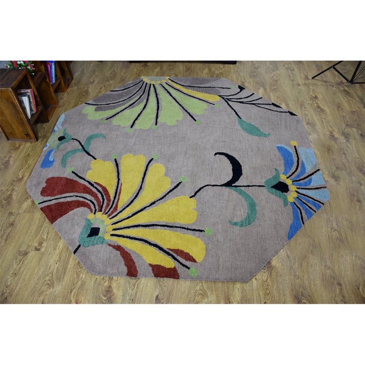 Hand Tufted Camel Wool Floral Rug