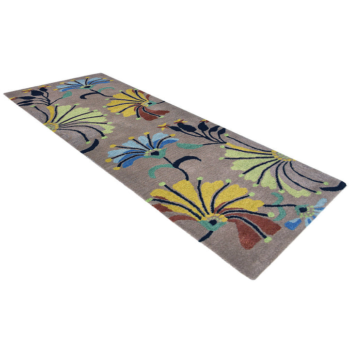 Hand Tufted Camel Wool Floral Rug