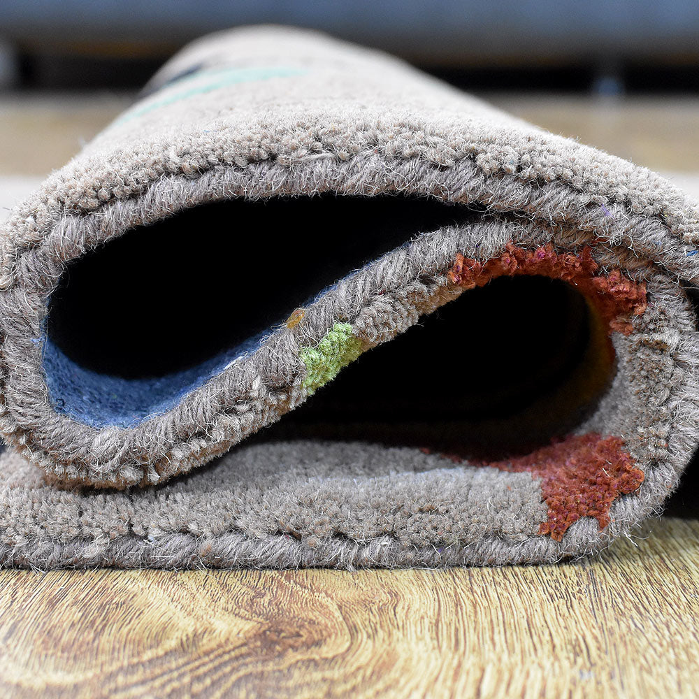 Hand Tufted Camel Wool Floral Rug