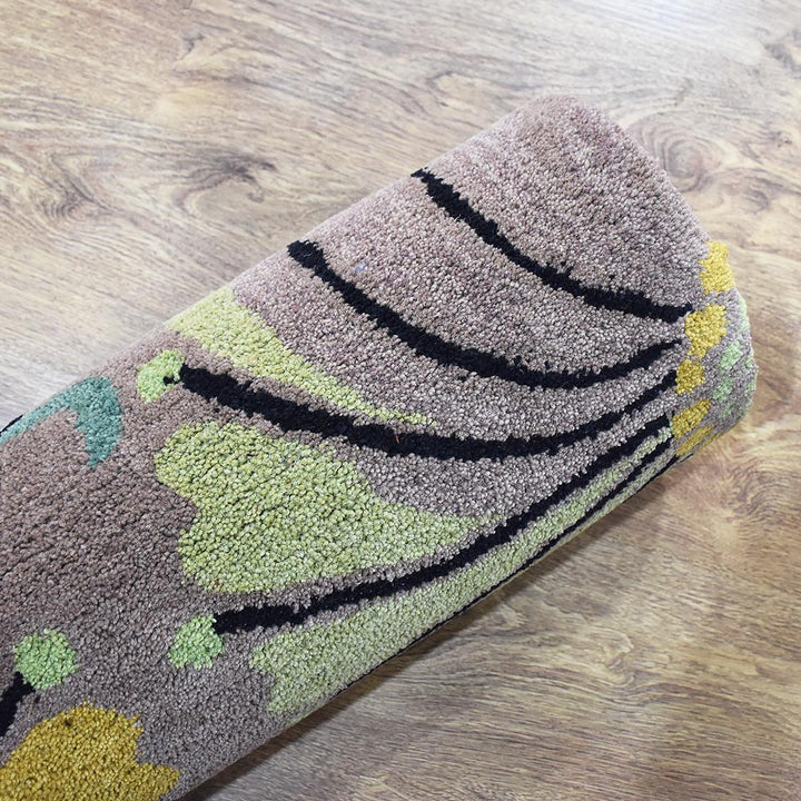 Hand Tufted Camel Wool Floral Rug