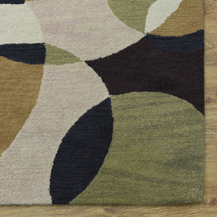 Hand Tufted Wool Area Rug Geometric Multicolor K00226