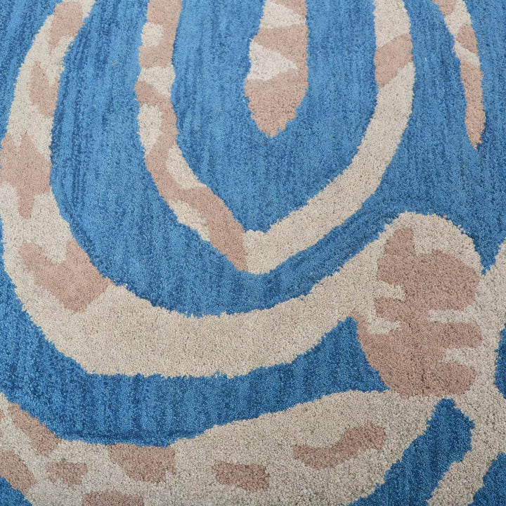 Hand Tufted Wool Area Rug Contemporary Blue K00264