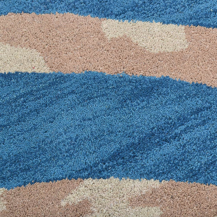 Hand Tufted Wool Area Rug Contemporary Blue K00264