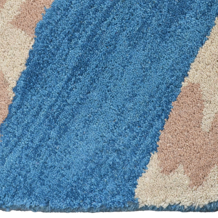 Hand Tufted Wool Area Rug Contemporary Blue K00264