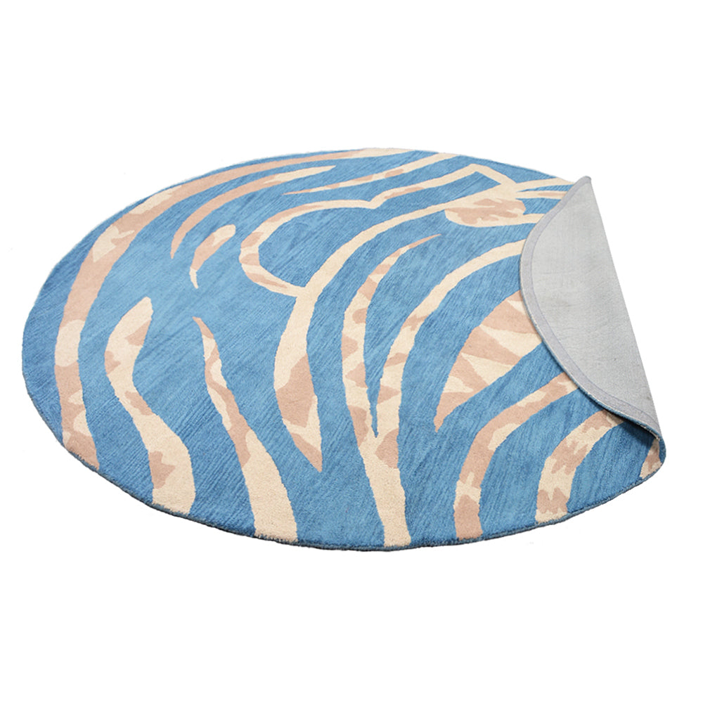 Hand Tufted Wool Area Rug Contemporary Blue K00264