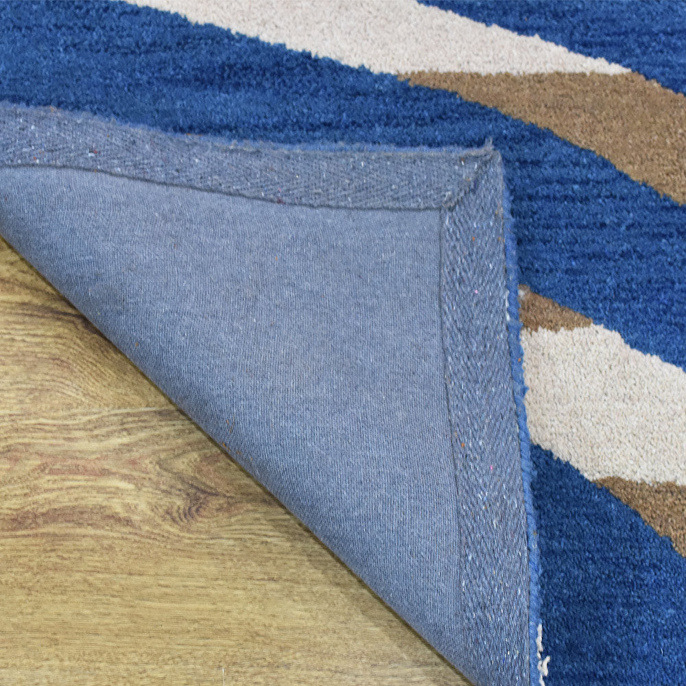 Hand Tufted Wool Area Rug Contemporary Blue K00264