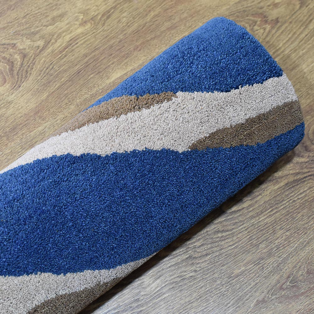 Hand Tufted Wool Area Rug Contemporary Blue K00264