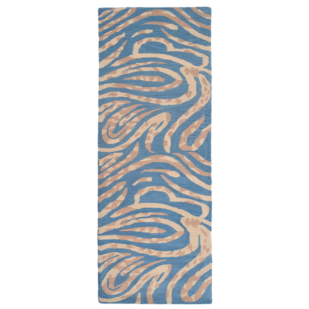 Hand Tufted Wool Area Rug Contemporary Blue K00264