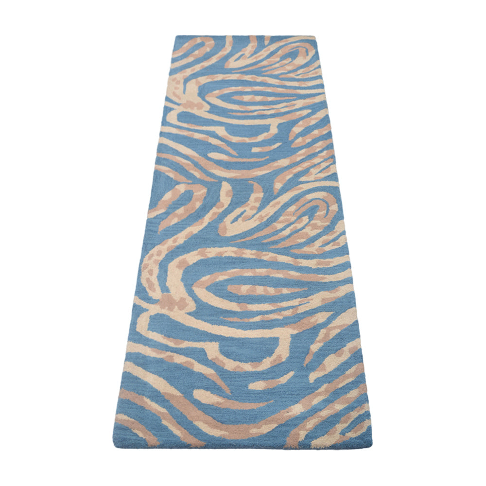 Hand Tufted Wool Area Rug Contemporary Blue K00264