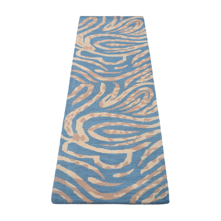 Hand Tufted Wool Area Rug Contemporary Blue K00264