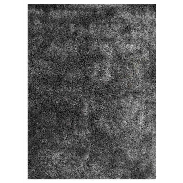 Hand Tufted Shag Polyester Area Rug Solid Silver K00333