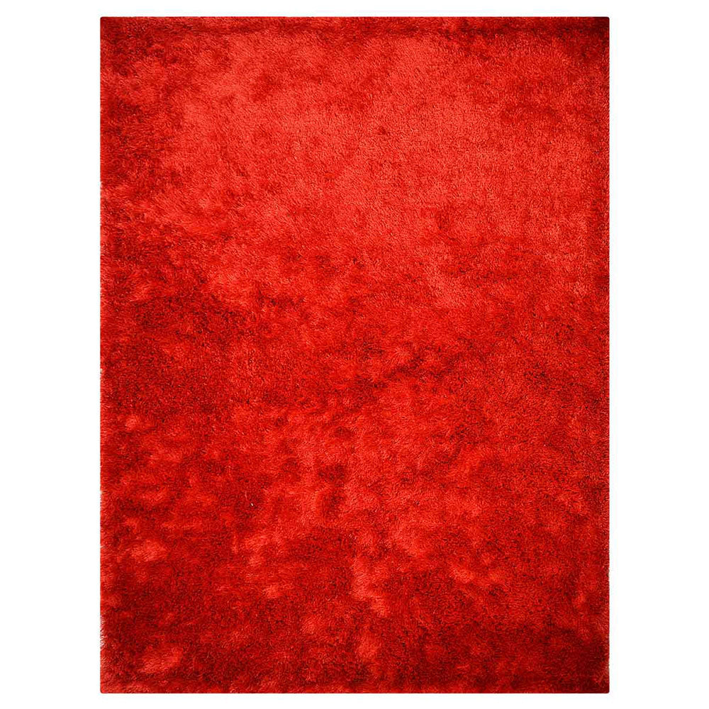 Hand Tufted Shag Polyester Area Rug Solid Silver K00333