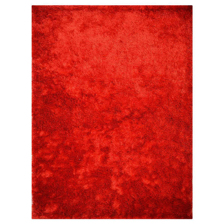 Hand Tufted Shag Polyester Area Rug Solid Silver K00333