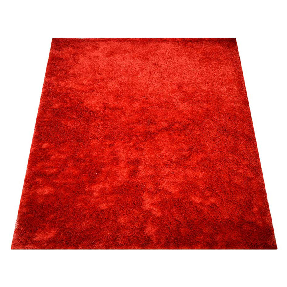 Hand Tufted Shag Polyester Area Rug Solid Silver K00333