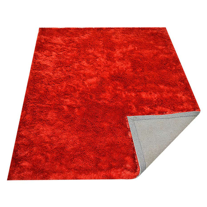 Hand Tufted Shag Polyester Area Rug Solid Silver K00333