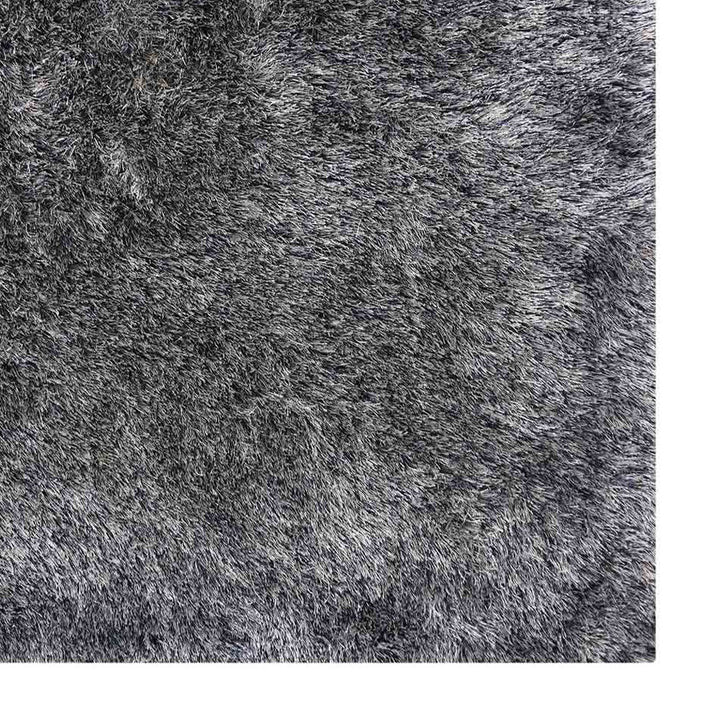 Hand Tufted Shag Polyester Area Rug Solid Silver K00333