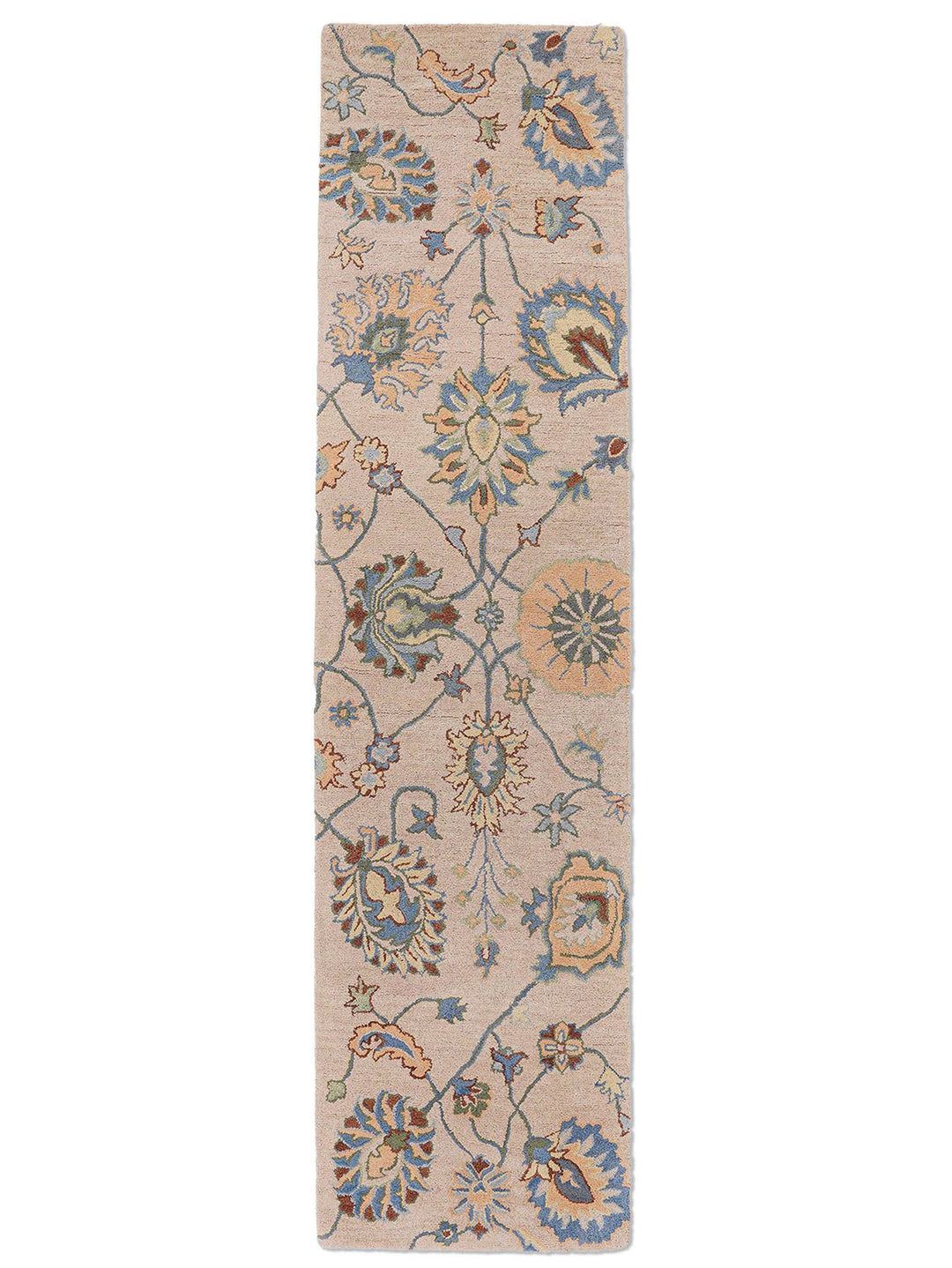 Hand Tufted Wool Area Rug Floral Cream K00500