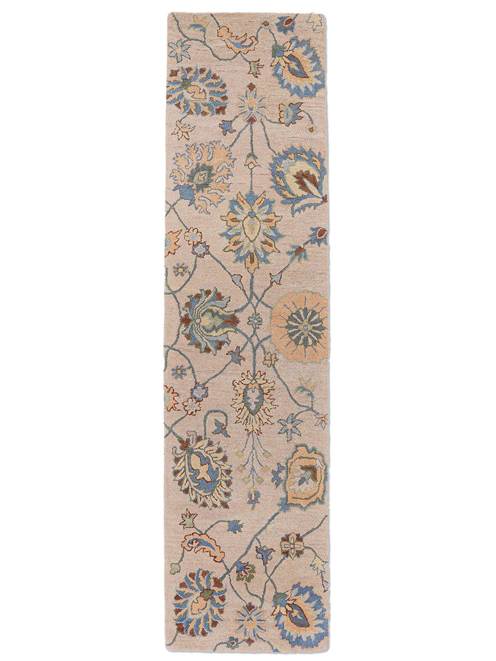 Hand Tufted Wool Area Rug Floral Cream K00500