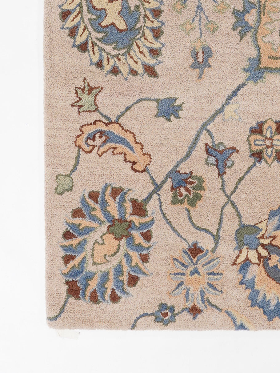 Hand Tufted Wool Area Rug Floral Cream K00500