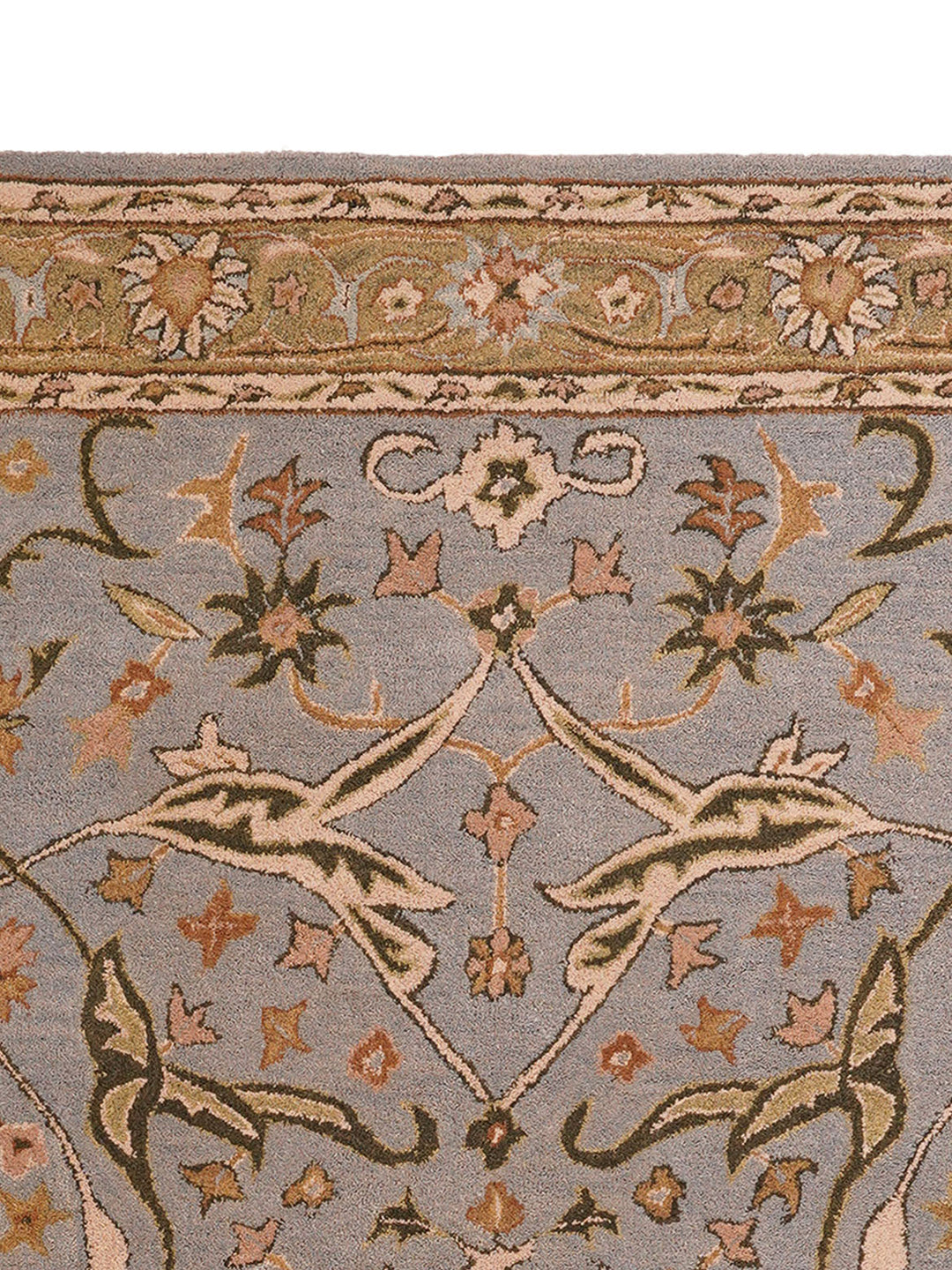 Hand Tufted Blue Green Wool Oriental Rug
