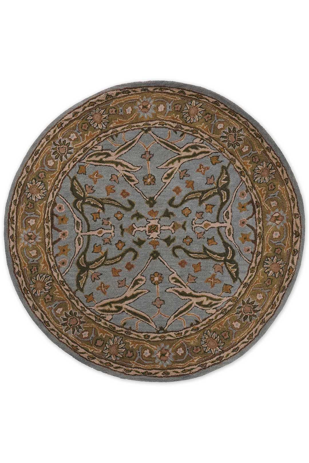 Hand Tufted Blue Green Wool Oriental Rug
