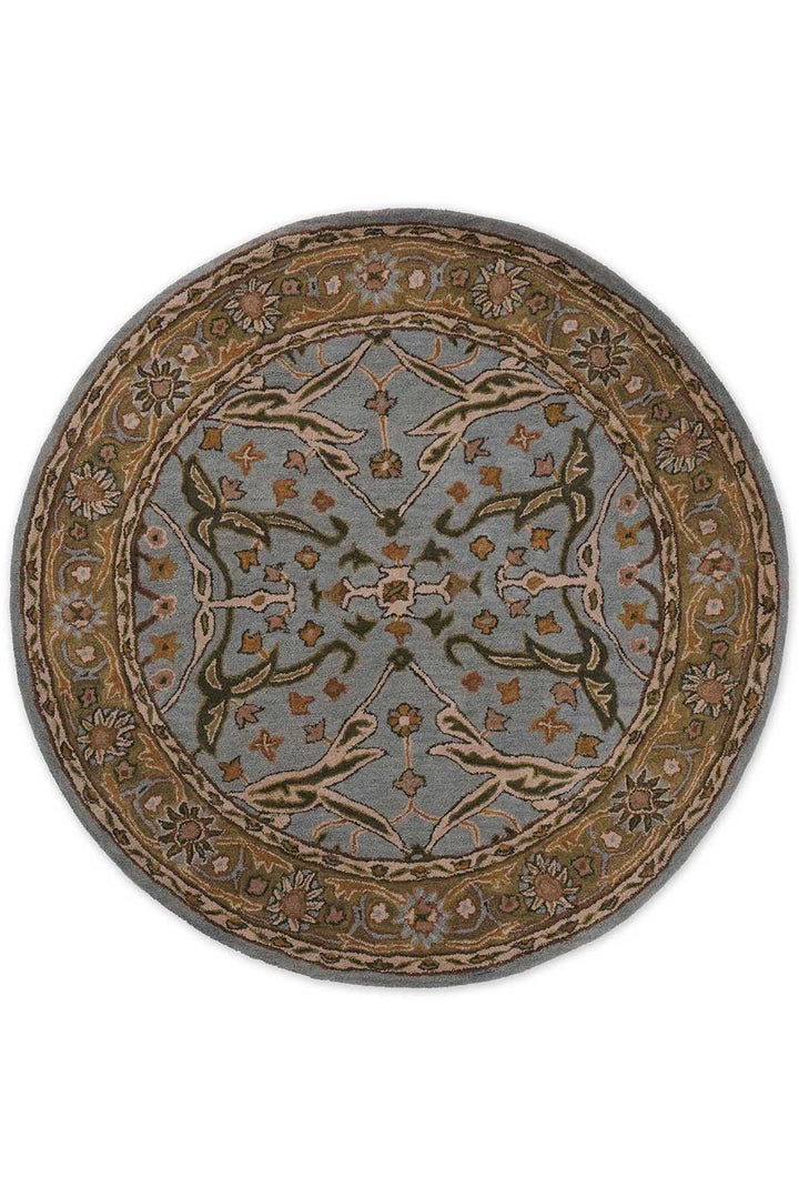 Hand Tufted Blue Green Wool Oriental Rug