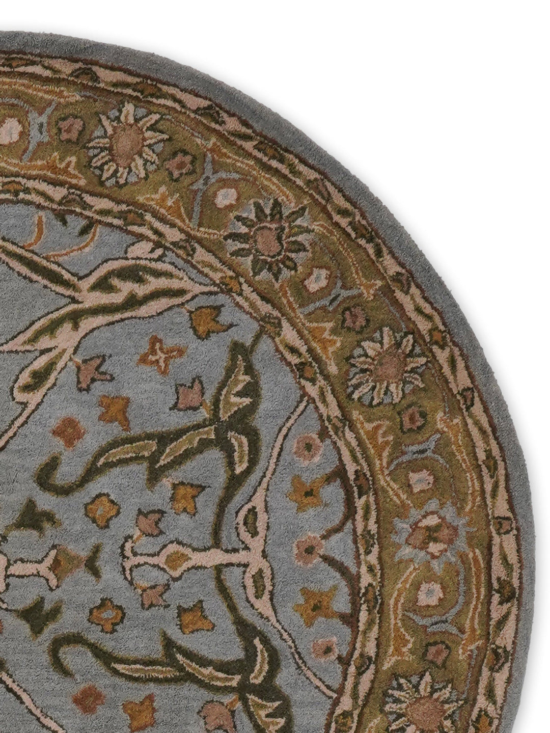 Hand Tufted Blue Green Wool Oriental Rug